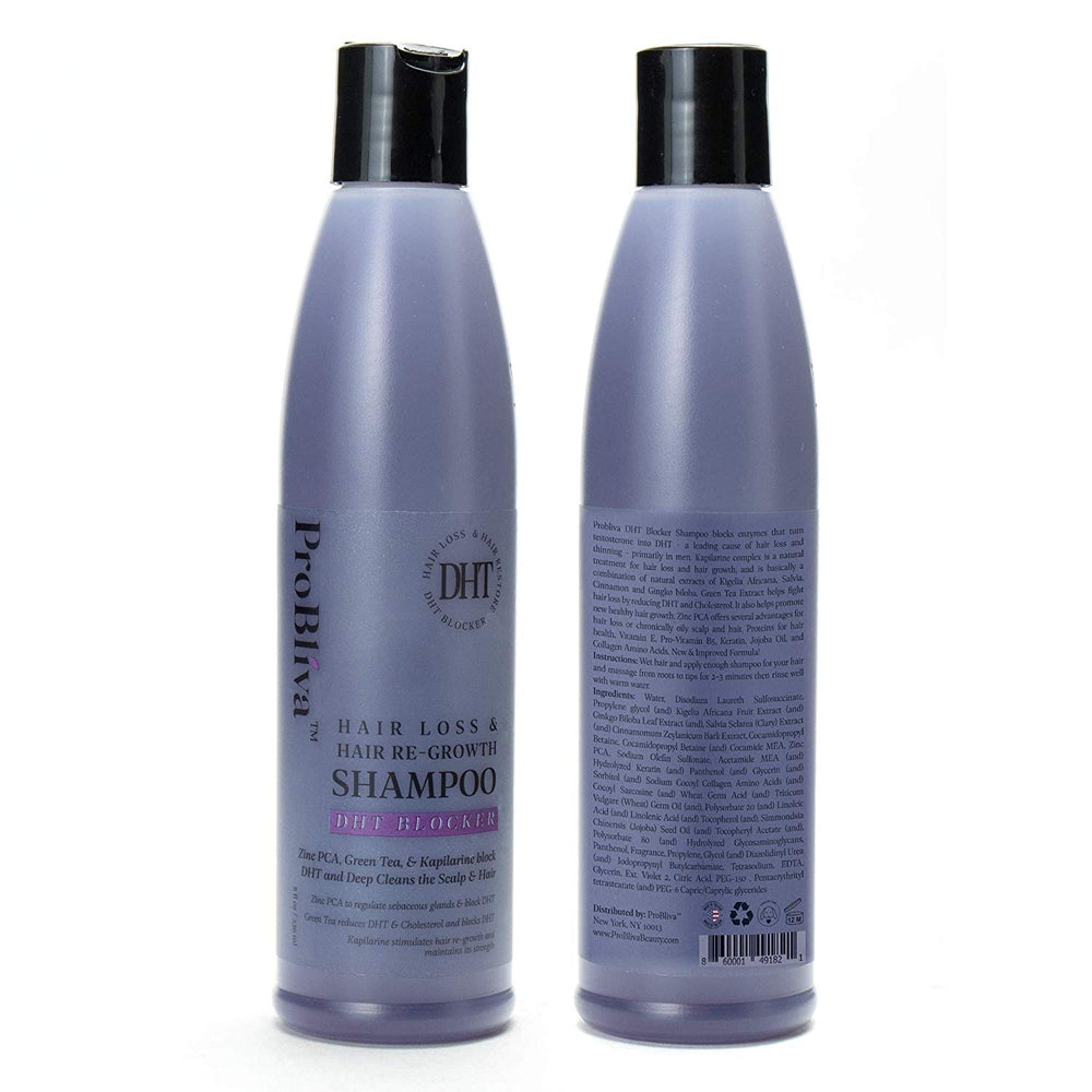 ProBliva DHT Blocker Hair Loss & Hair Re-Growth Shampoo - DHT Blocker for Men and Women - Contains ZINC BCA, Green Tea Extract, Kapilarine Complex for Healthy Hair Growth