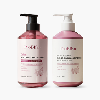 ProBliva Hair Growth Shampoo and Conditioner Set: Onion, Rosemary and Biotin Shampoo & Conditioner for Thinning Hair and Hair Loss – Strengthens, Nourishes & Promotes Thicker Hair and Healthier Scalp