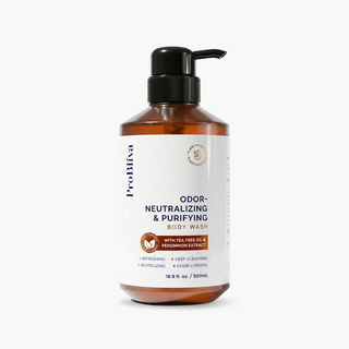 Persimmon Body Wash for Aging Odor: Purifying & Odor-Neutralizing for Older People Smell with Tea Tree Oil & Green Tea - Japanese Deodorizing Body Soap & Eliminator for Adults & Seniors