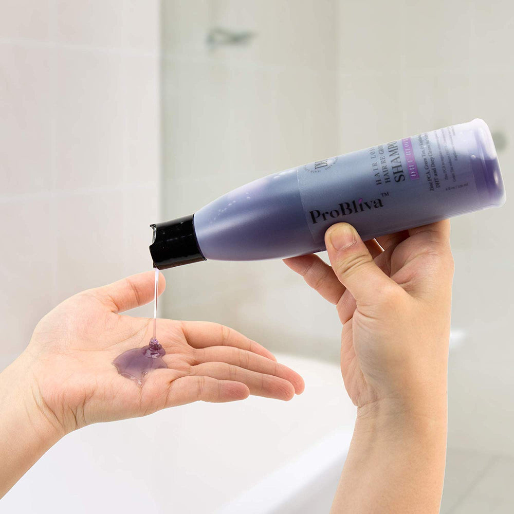 ProBliva DHT Blocker Hair Loss & Hair Re-Growth Shampoo - DHT Blocker for Men and Women - Contains ZINC BCA, Green Tea Extract, Kapilarine Complex for Healthy Hair Growth